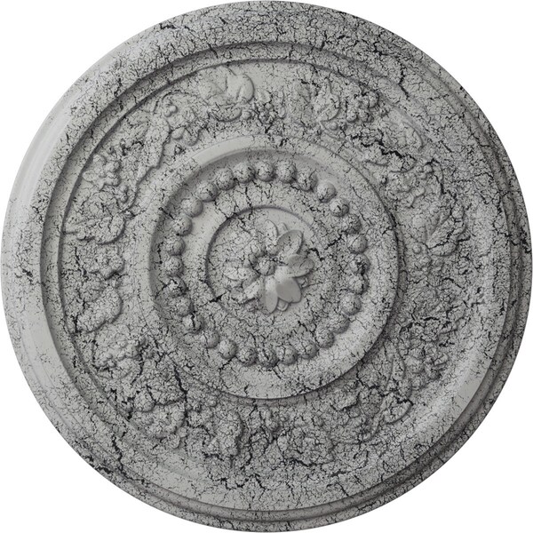 Ekena Millwork Marseille Ceiling Medallion (Canopies up to 4 1/4"), 16 1/8"OD x 5/8"P, Ultra Pure White Crackle CM16MAUWC - main